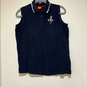 Women’s  Disney Brand Vintage 90’s Minnie Mouse Collared Navy Tank Top Size: M